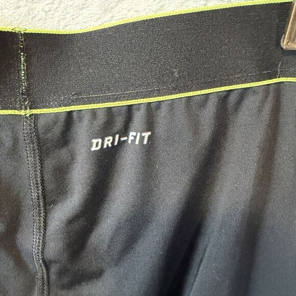 Nike Dri-Fit Pro Recovery Hypertight Running Tights in Black Neon Green Size L - Picture 10 of 16